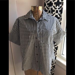 Madewell mixed Gingham shirt